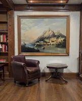 Dipinto a olio su tela – Veduta della Fortezza di Ehrenbreitstein sul fiume Reno