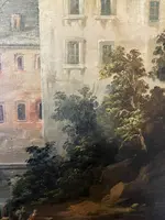 Dipinto a olio su tela – Veduta della Fortezza di Ehrenbreitstein sul fiume Reno