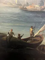 Dipinto a olio su tela – Veduta della Fortezza di Ehrenbreitstein sul fiume Reno