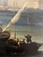 Dipinto a olio su tela – Veduta della Fortezza di Ehrenbreitstein sul fiume Reno