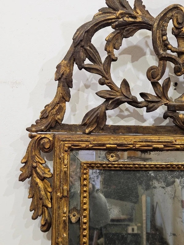 Imposing Louis XVI gilded wood mirror - 18th century