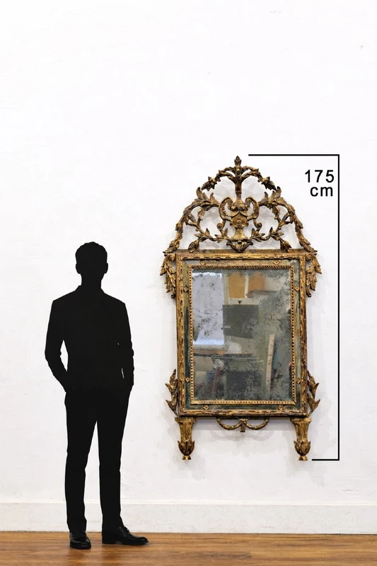 Imposing Louis XVI gilded wood mirror - 18th century