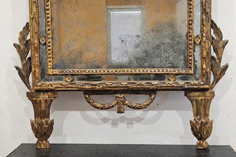Imposing Louis XVI gilded wood mirror - 18th century