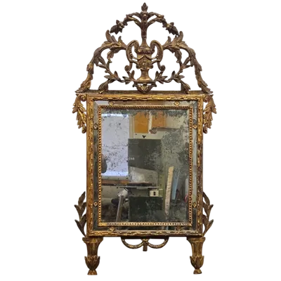 Imposing Louis XVI gilded wood mirror - 18th century