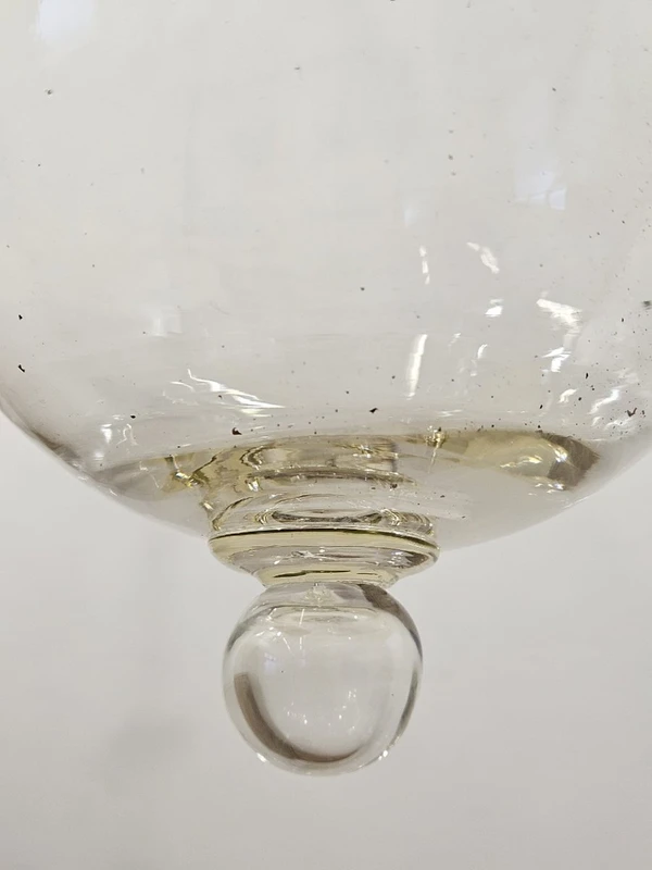 Lustre en fer forgé et verre, années 1950