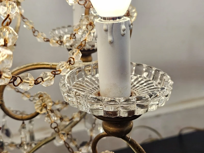 Paire de volants de table en cristal biseauté - début du 20e siècle