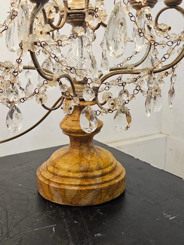 Paire de volants de table en cristal biseauté - début du 20e siècle