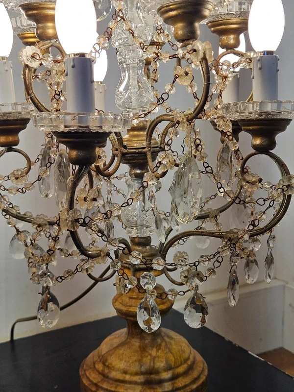 Paire de volants de table en cristal biseauté - début du 20e siècle