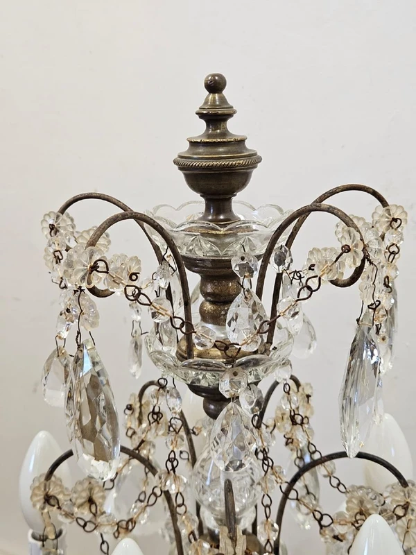 Paire de volants de table en cristal biseauté - début du 20e siècle