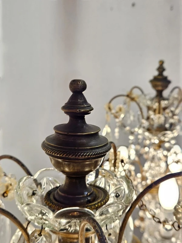 Paire de volants de table en cristal biseauté - début du 20e siècle