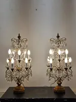 Paire de volants de table en cristal biseauté - début du 20e siècle