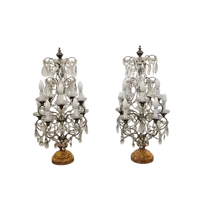 Paire de volants de table en cristal biseauté - début du 20e siècle