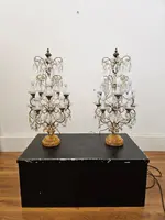 Paire de volants de table en cristal biseauté - début du 20e siècle