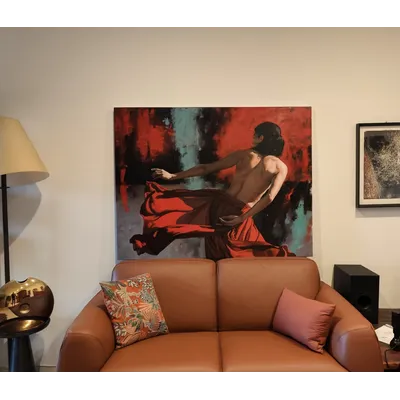 Huile sur toile énergie de la femme peinture réaliste