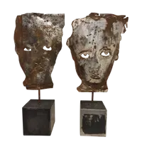 Coppia di maschere in lamiera 1960 Jean-Pierre Raynaud