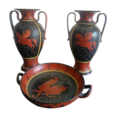 Triptyque de vases Deruta 1930