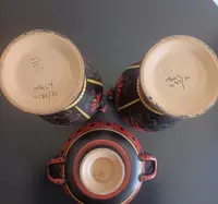 Trittico di vasi Deruta 1930