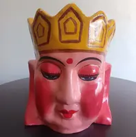 Triptych of Chinese masks from 1920 papier mache