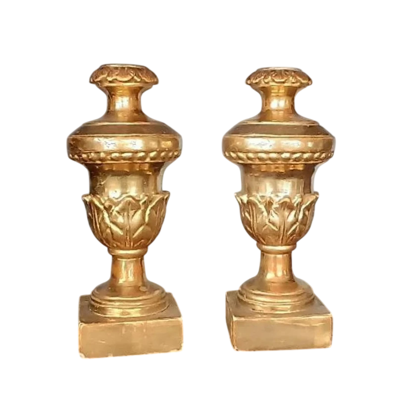 Antique pair of palm holder candlesticks Tuscany Early 19th century luigi xvi