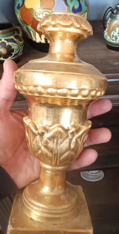 Antique pair of palm holder candlesticks Tuscany Early 19th century luigi xvi