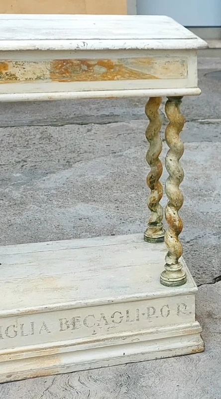 Pair of small lacquered console tables 18th century