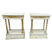 Pair of small lacquered console tables 18th century