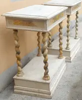 Pair of small lacquered console tables 18th century