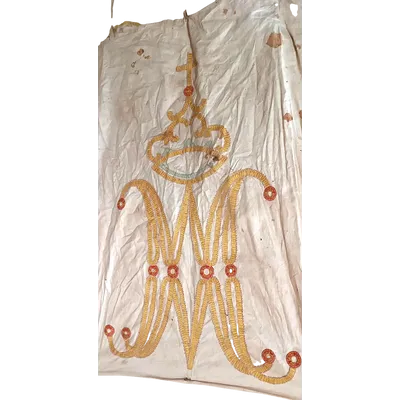 Large processional cloth embroidered Marian symbol , 18th century