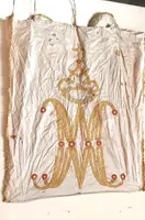 Large processional cloth embroidered Marian symbol , 18th century