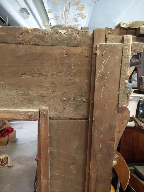 Grand cadre d'édicule sculpté style Renaissance 17e siècle Italie