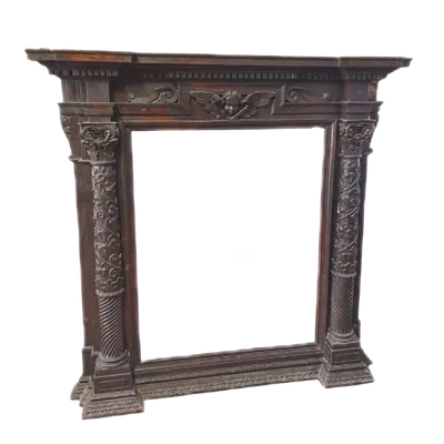 Grand cadre d'édicule sculpté style Renaissance 17e siècle Italie