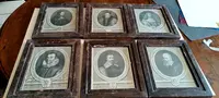 SIX 6 ETCHINGS ANTICE FRANCE 18TH CENTURY -PORTRAITS CHARACTERS-FRAMES