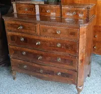 Antique panelled and inlaid chest of drawers 18th century northern italy