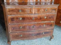 Antique panelled and inlaid chest of drawers 18th century northern italy