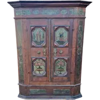 Armoire tyrolienne du 18e siècle avec peintures originales