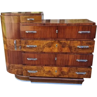 Commode en noyer et palissandre Art Déco 1930