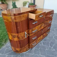 Cassettone in noce e palissandro Art Deco 1930