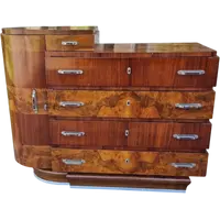 Cassettone in noce e palissandro Art Deco 1930