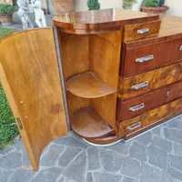 Cassettone in noce e palissandro Art Deco 1930