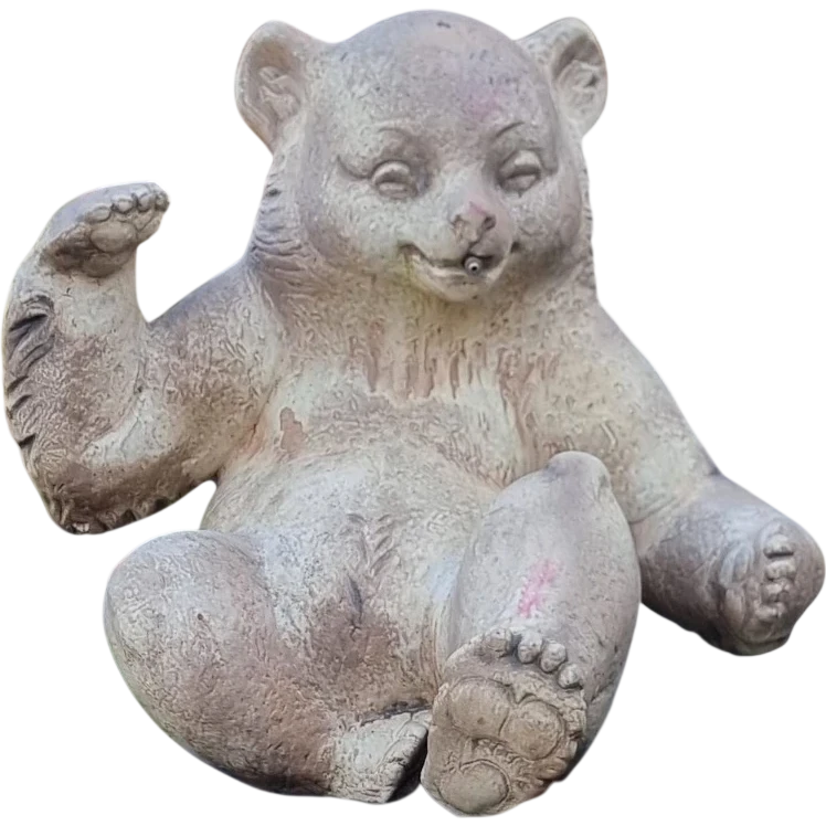 Ourson en terre cuite de 1900 signé Heissner