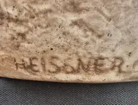 Ourson en terre cuite de 1900 signé Heissner