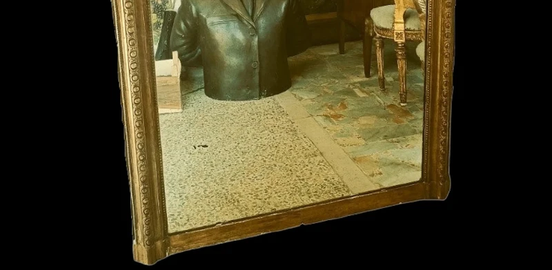 Grande specchiera in legno dorato del XIX secolo stile Napoleone III.