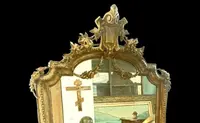Grande specchiera in legno dorato del XIX secolo stile Napoleone III.