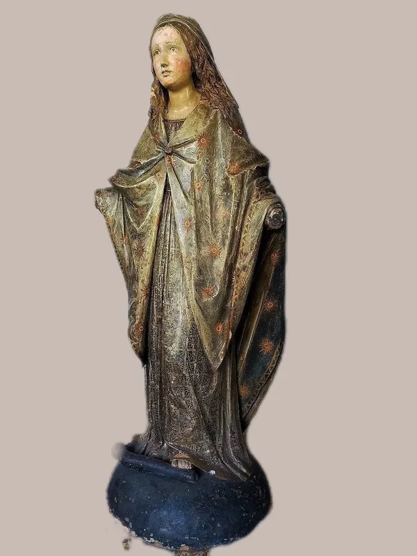 Large terracotta sculpture depicting madonna 17th century rome