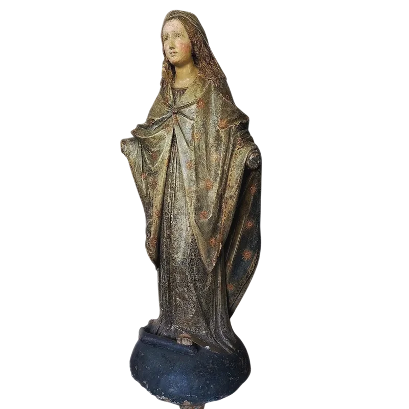 Large terracotta sculpture depicting madonna 17th century rome