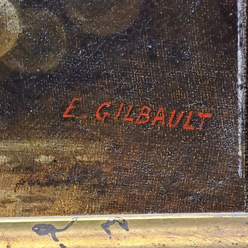 DIPINTO OLIO SU TELA DI JOSEPH-EUGENE GILBAULT 1848-1936