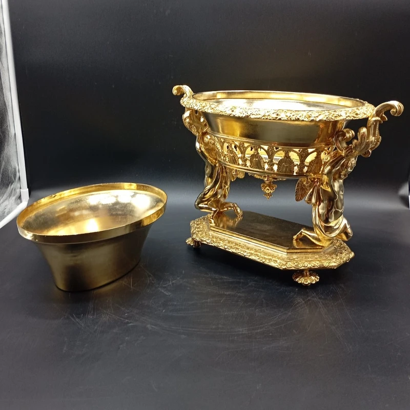 FIORIERA IN BRONZO DORATO DI EPOCA CARLO X