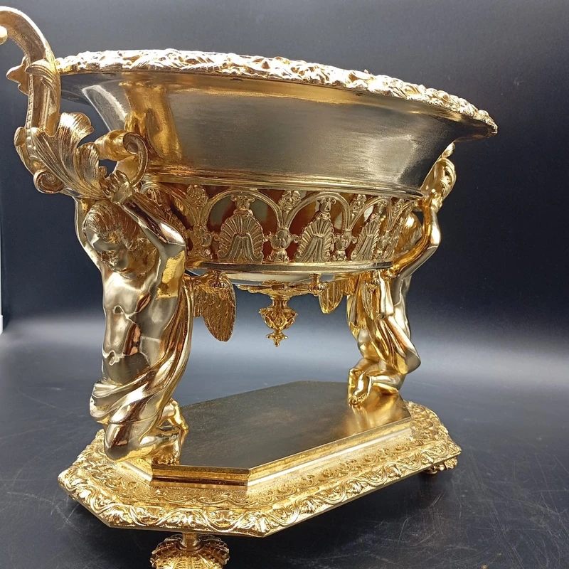 FIORIERA IN BRONZO DORATO DI EPOCA CARLO X