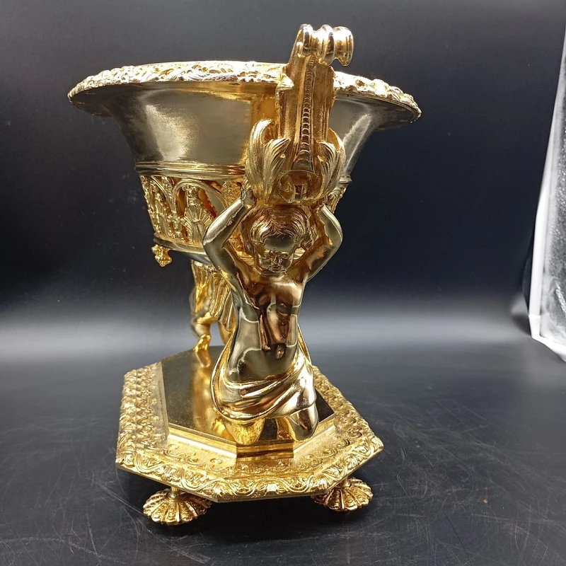 FIORIERA IN BRONZO DORATO DI EPOCA CARLO X