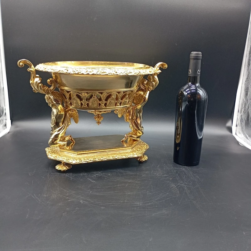 FIORIERA IN BRONZO DORATO DI EPOCA CARLO X